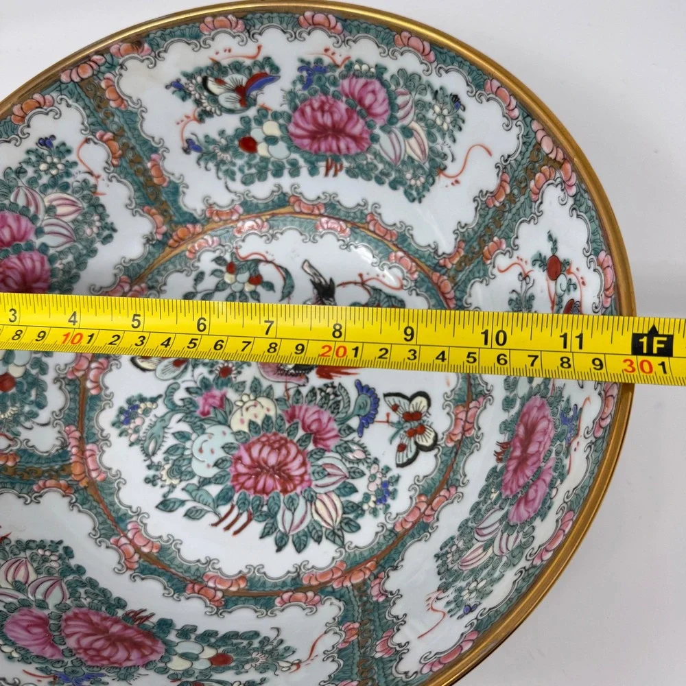 Vintage Large Chinoiserie Rose Medallion 10